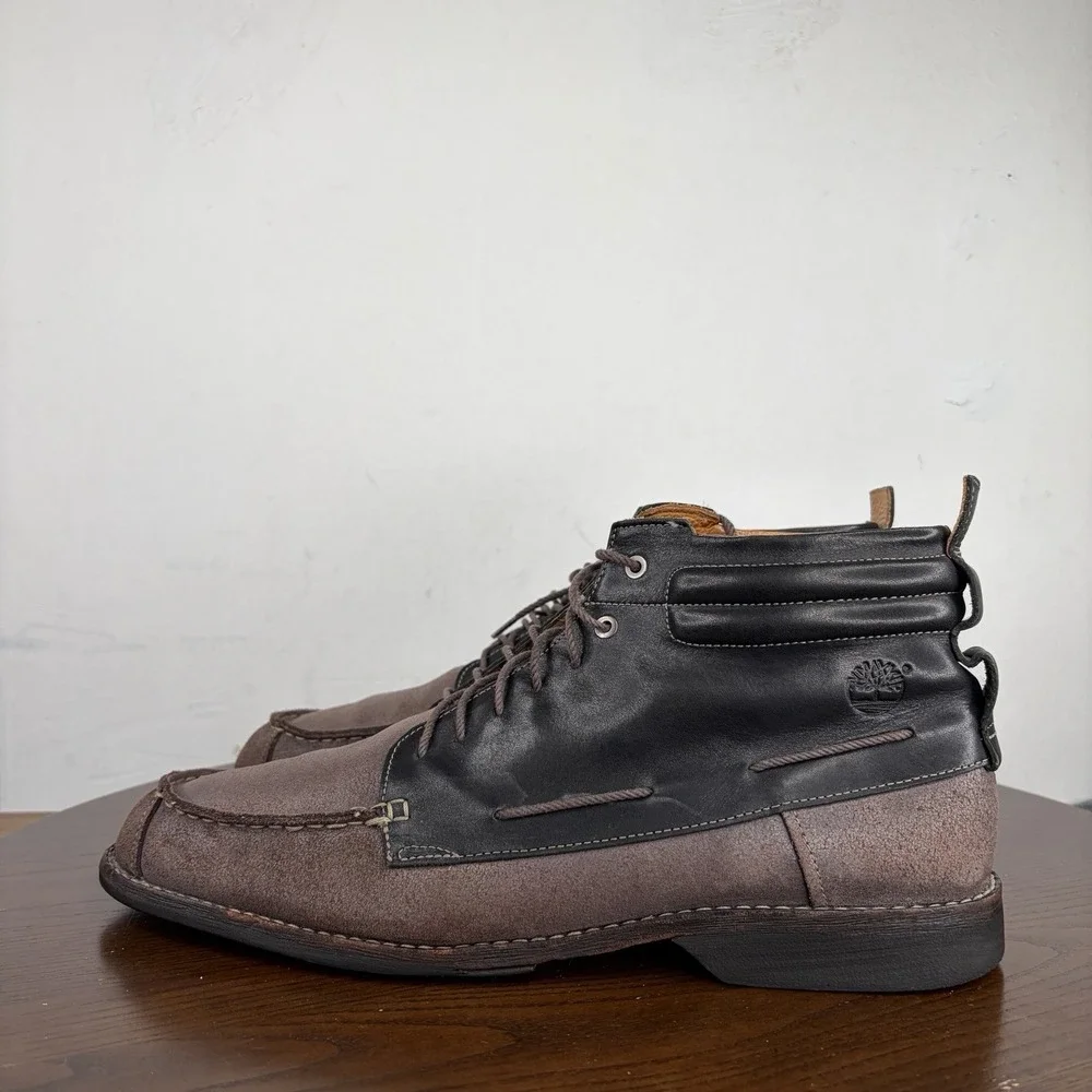 Timberland Boots Men's 12M Brown Leather Chukka Earthkeepers City Moc Toe 73173